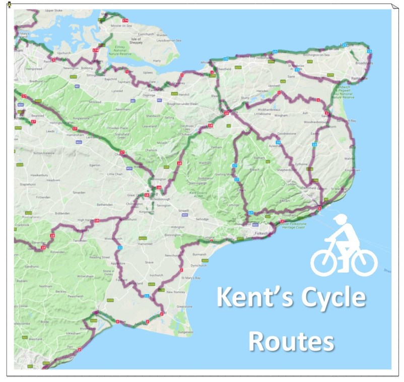 Sustrans map of Kent's cycle routes